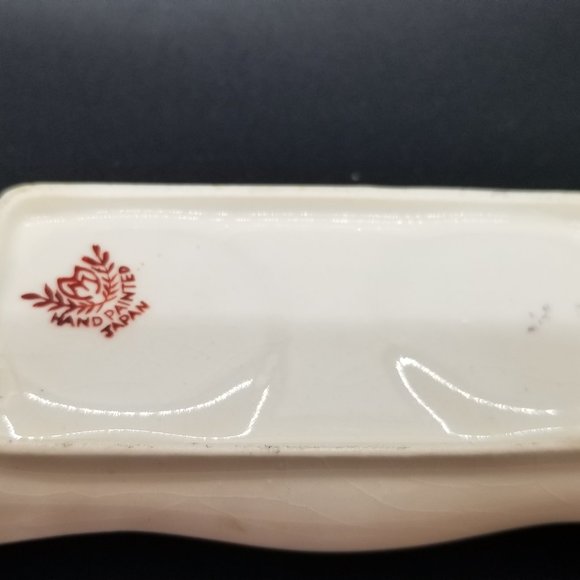 Vintage Hand painted Moriyama Mori-machi Ceramic Salt & Pepper Shakers with Tray - Picture 7 of 7